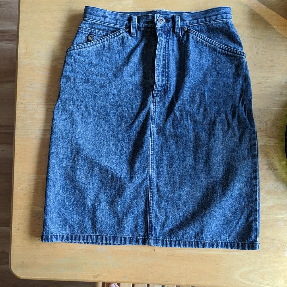 Jean Skirt Denim Workwear Pockets Small